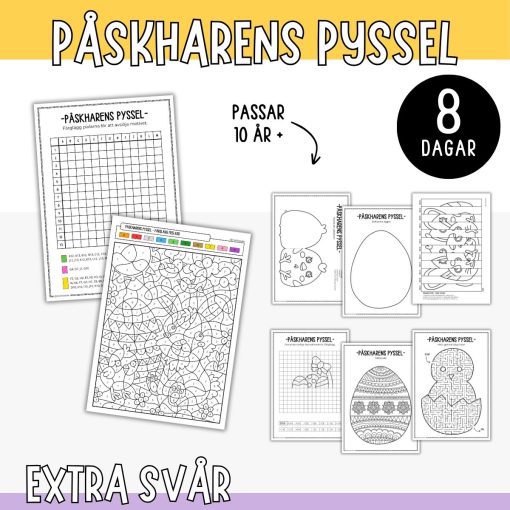 Påskharens pyssel 8 dagar - Extra svår