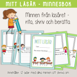 Mitt läsår - Skolavslutning - Minnesbok från läsåret - rita och skriv om olika minnen - sommar