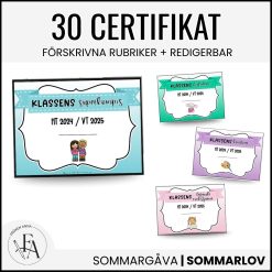 Klasscertifikat 2024/2025 – Redigerbara och färdiga att skriva ut