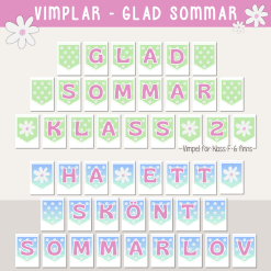 Vimplar - Sommarlov - Glad sommar - Dekorera klassrummet