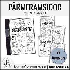 Pärmframsidor till elevernas pärmar | 17 ämnen