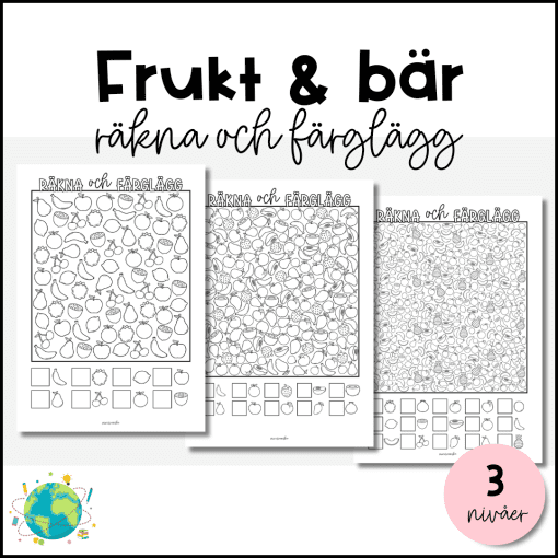 Räkna och färglägg - Frukt & bär