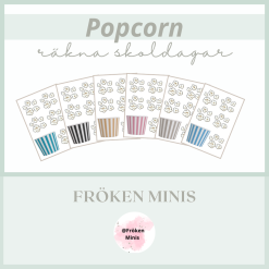 Popcorn - räkna skoldagar olika färger