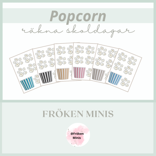 Popcorn - räkna skoldagar olika färger