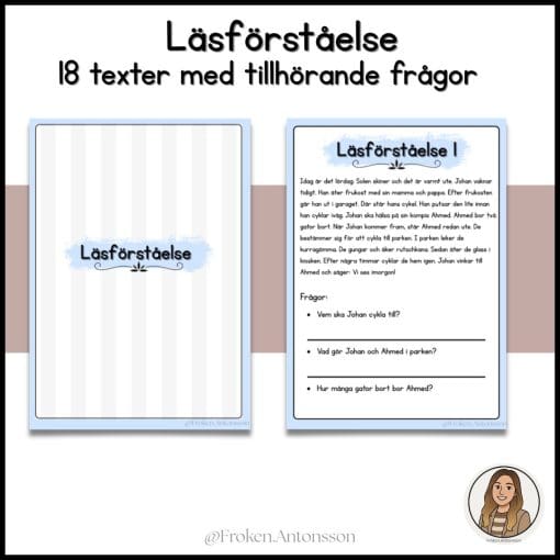 Läsförståelse - häfte med 18 texter