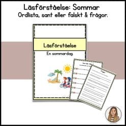 Läsförståelsehäfte - sommar