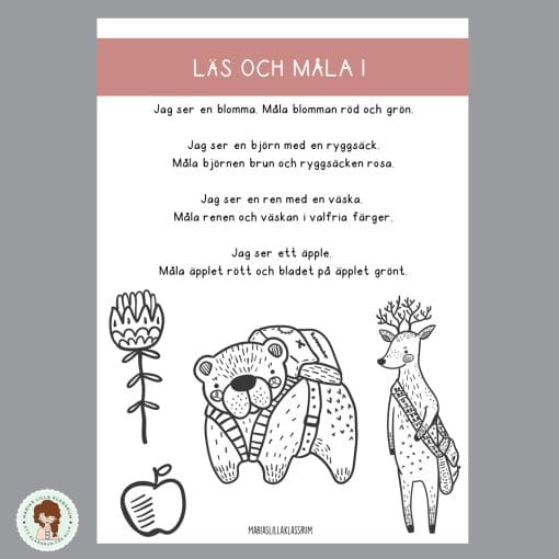Läs och Måla - 4 stenciler