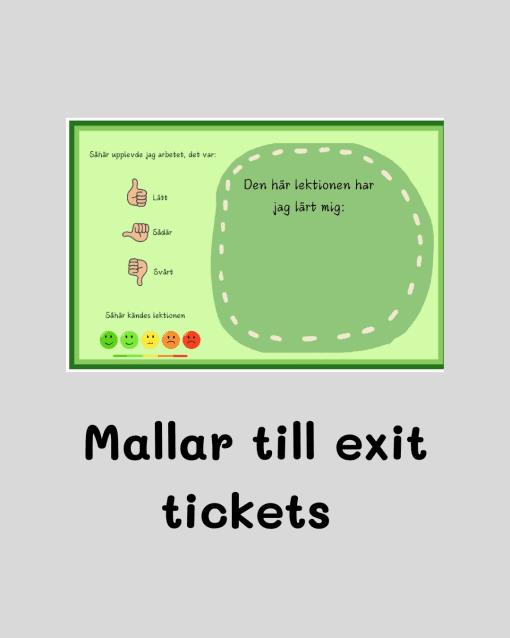 Exit tickets