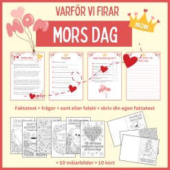 Varför vi firar Mors dag – läsa, skriva och färglägga kort