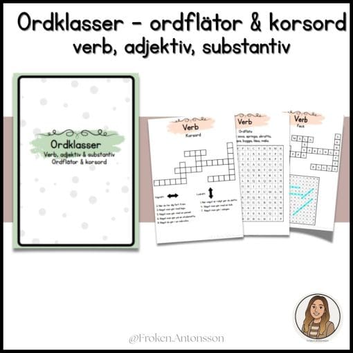 Ordklasser extrauppgift - ordflätor & korsord