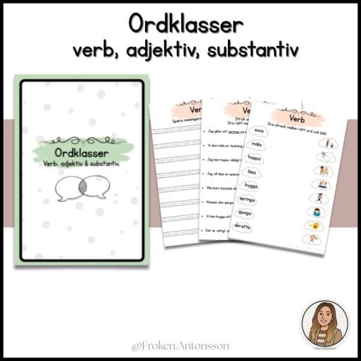 Ordklasser häfte - verb, adjektiv, substantiv