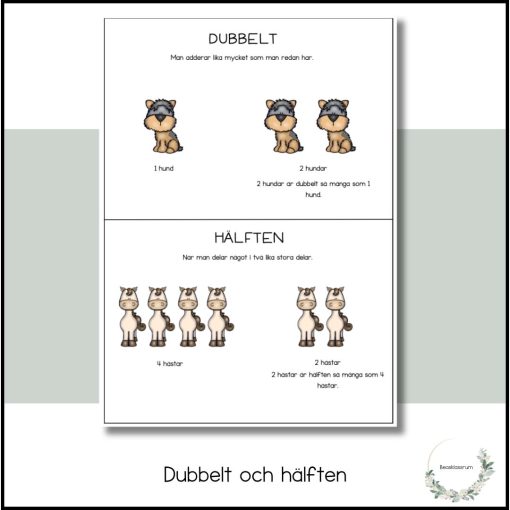 Dubbelt och hälften - visuellt stöd