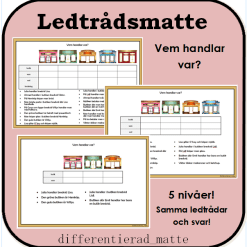 Ledtrådsmatte - Vem handlar var?