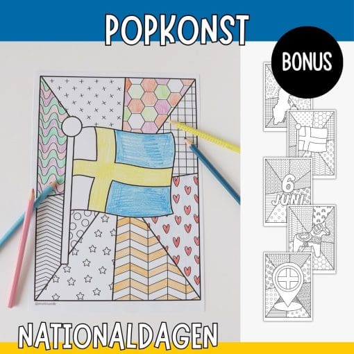 Sveriges nationaldag - målarbilder popkonst