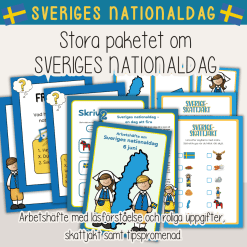 Sveriges nationaldag - Paket med arbetshäfte, skattjakt och tipspromenad - 6 juni