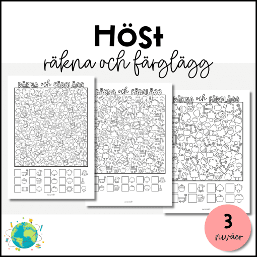 Räkna och färglägg - Höst