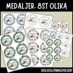 Medaljer - 8st olika