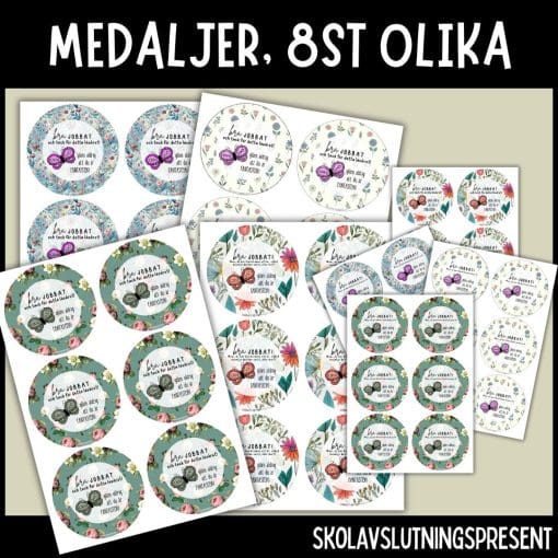 Medaljer - 8st olika
