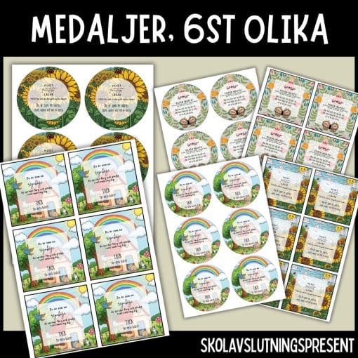 Medaljer - 6st olika