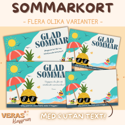 Sommarkort - Glad sommar (olika varianter)