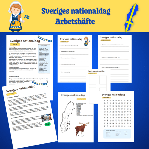 7 sidor arbetshäfte Sveriges nationaldag