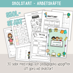 Skolstart - Arbetshäfte - 30 sidor med roliga och pedagogiska uppgifter.