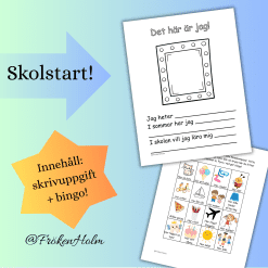 Skolstart! Skrivuppgift + Bingo