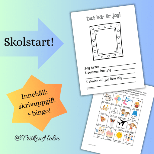 Skolstart! Skrivuppgift + Bingo