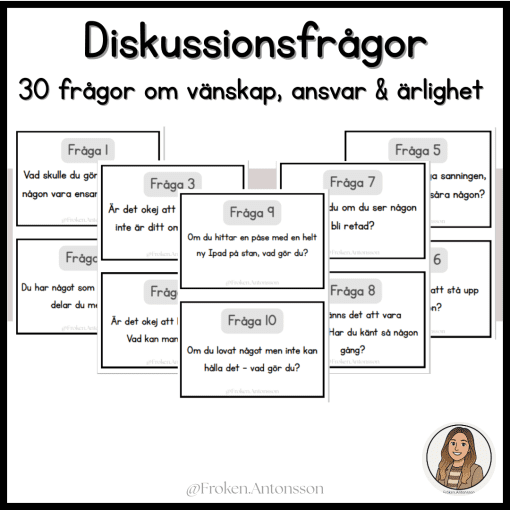 Diskussionsfrågor - 30 frågor om vänskap, ansvar & ärlighet