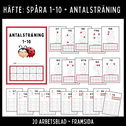 Spåra 1–10 och träna antal!