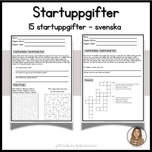 Startuppgift - 15 arbetsblad
