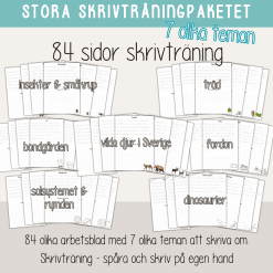 Stora skrivträningspaketet - 84 arbetsblad med 7 olika teman