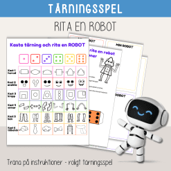 Tärningsspel - träna på instruktioner - Rita en robot