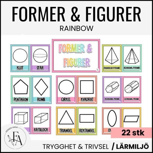 Posters - Geometriska former och figurer 2D & 3D | Rainbow