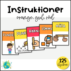 Instruktionskort - Orange, gul, röd