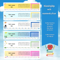 Bänkhjälp och namnskylt