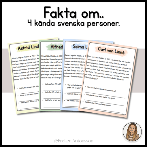 Fakta om 4 kända svenska personer.