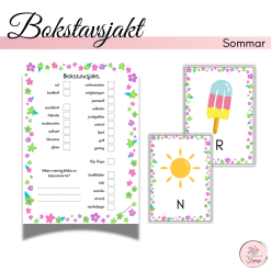 Skattjakt bokstäver med sommartema för åk 3