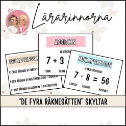 "De fyra räknesätten" skyltar
