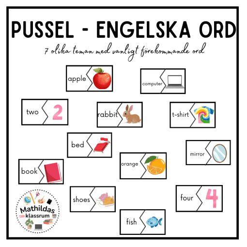 Pussel - engelska ord