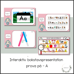 Interaktiv bokstavspresentation - prova på A