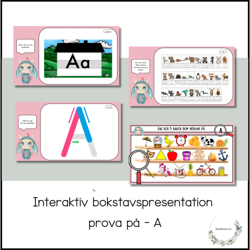 Interaktiv bokstavspresentation - prova på A