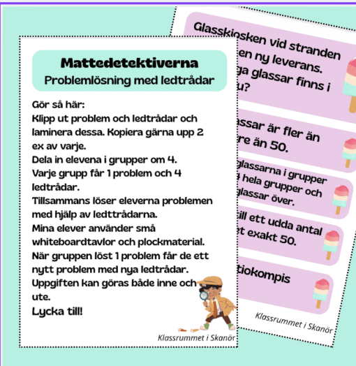 Mattedetektiverna sommartema - Problemlösning med ledtrådar