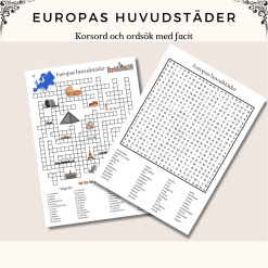 Korsord - Europas huvudstäder