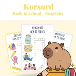 Korsord - Back to school 3st