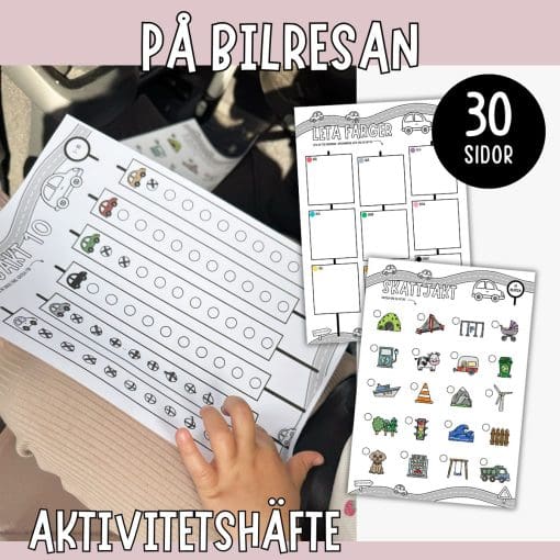 Bilresa/skolutflykt - Utmaningar, spel, skattjakter & pyssel