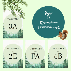 Välkommen klassrumsskyltar skogen