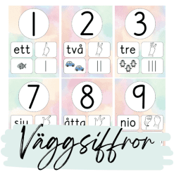 Väggsiffror watercolor